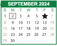 District School Academic Calendar for Oglethorpe Academy for September 2024