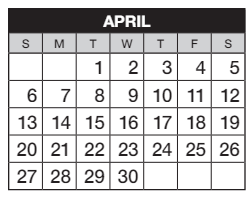 District School Academic Calendar for Cimarron Elementary School for April 2025