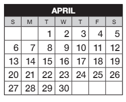 District School Academic Calendar for Homestead Elementary School for April 2025