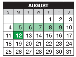 District School Academic Calendar for Red Hawk Ridge Elementary School for August 2024