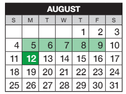 District School Academic Calendar for Sagebrush Elementary School for August 2024