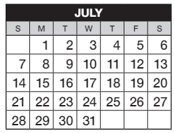 District School Academic Calendar for Dry Creek Elementary School for July 2024