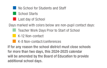 District School Academic Calendar Legend for Cimarron Elementary School