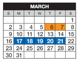 District School Academic Calendar for Cimarron Elementary School for March 2025