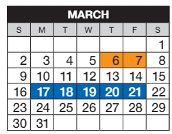 District School Academic Calendar for Sunrise Elementary School for March 2025