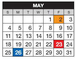 District School Academic Calendar for Rolling Hills Elementary School for May 2025