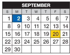 District School Academic Calendar for Dakota Valley Elementary School for September 2024