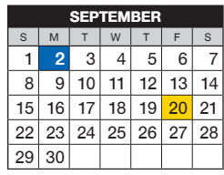 District School Academic Calendar for Cimarron Elementary School for September 2024