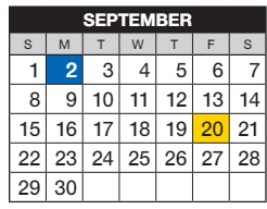 District School Academic Calendar for Grandview High School for September 2024