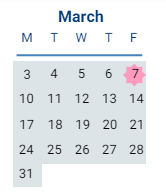 District School Academic Calendar for Grassfield Elementary for March 2025