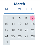 District School Academic Calendar for Portlock Primary for March 2025