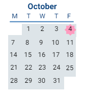 District School Academic Calendar for Deep Creek Elementary for October 2024