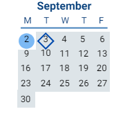 District School Academic Calendar for Camelot Elementary for September 2024