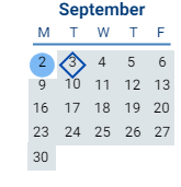 District School Academic Calendar for Cedar Road Elementary for September 2024