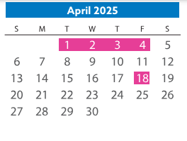 District School Academic Calendar for Falling Creek Elementary for April 2025