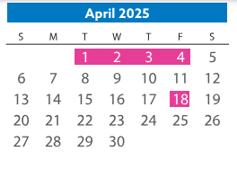District School Academic Calendar for Robious Middle for April 2025
