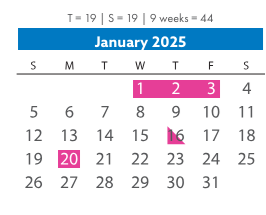 District School Academic Calendar for Falling Creek Elementary for January 2025