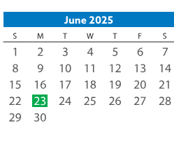 District School Academic Calendar for Robious Middle for June 2025