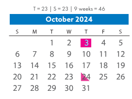 District School Academic Calendar for Woolridge Elementary for October 2024