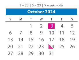 District School Academic Calendar for Robious Middle for October 2024