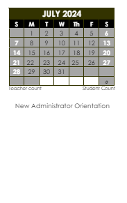 District School Academic Calendar for Creekside Elem for July 2024