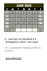 District School Academic Calendar for Spring Trail Elementary School for June 2025