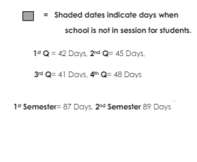 District School Academic Calendar Legend for Otter Creek Elem School