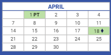 District School Academic Calendar for Schiller Elementary School for April 2025