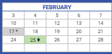 District School Academic Calendar for Gray Elementary School for February 2025