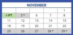 District School Academic Calendar for Crane Achievement Academy HS for November 2024