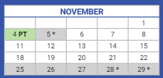 District School Academic Calendar for Cuffe Math-sci Tech Elementary Academy for November 2024