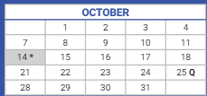 District School Academic Calendar for Cuffe Math-sci Tech Elementary Academy for October 2024