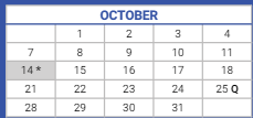 District School Academic Calendar for Clemente Achievement Academy HS for October 2024