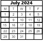 District School Academic Calendar for Chicopee High for July 2024