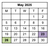 District School Academic Calendar for Chicopee High for May 2025