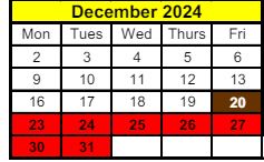 District School Academic Calendar for Crofton Elementary School for December 2024