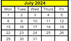 District School Academic Calendar for Crofton Elementary School for July 2024