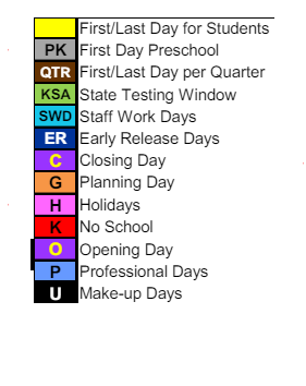 District School Academic Calendar Legend for Crofton Elementary School