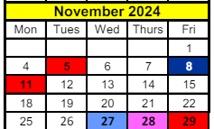 District School Academic Calendar for Crofton Elementary School for November 2024