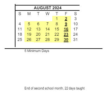 District School Academic Calendar for Montgomery (john J.) Elementary for August 2024