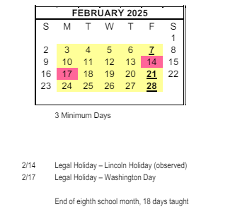 District School Academic Calendar for Cook (hazel Goes) Elementary for February 2025