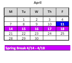 District School Academic Calendar for E.C. Best Elementary School for April 2025