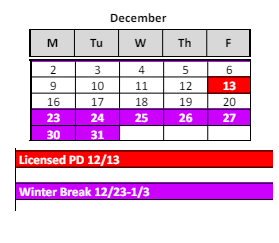District School Academic Calendar for E.C. Best Elementary School for December 2024