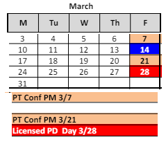 District School Academic Calendar for E.C. Best Elementary School for March 2025