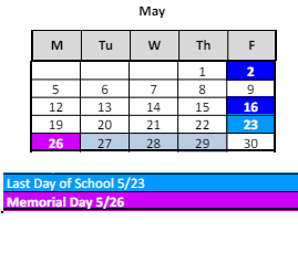 District School Academic Calendar for E.C. Best Elementary School for May 2025