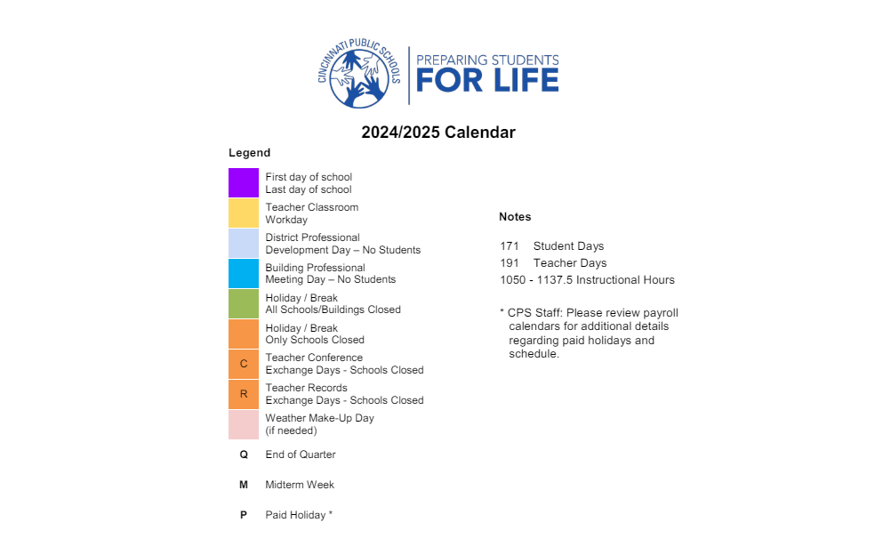 District School Academic Calendar Key for Parham Elementary School