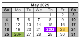 District School Academic Calendar for School For Creat & Perf Arts High School for May 2025