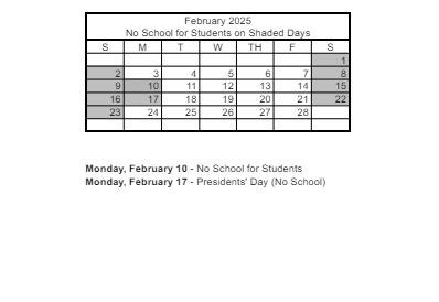 District School Academic Calendar for Eileen B. Brookman Elementary School for February 2025