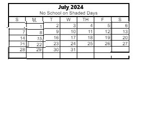 District School Academic Calendar for R. E. Tobler Elementary School for July 2024