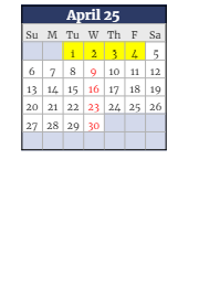 District School Academic Calendar for Clark Elementary School for April 2025